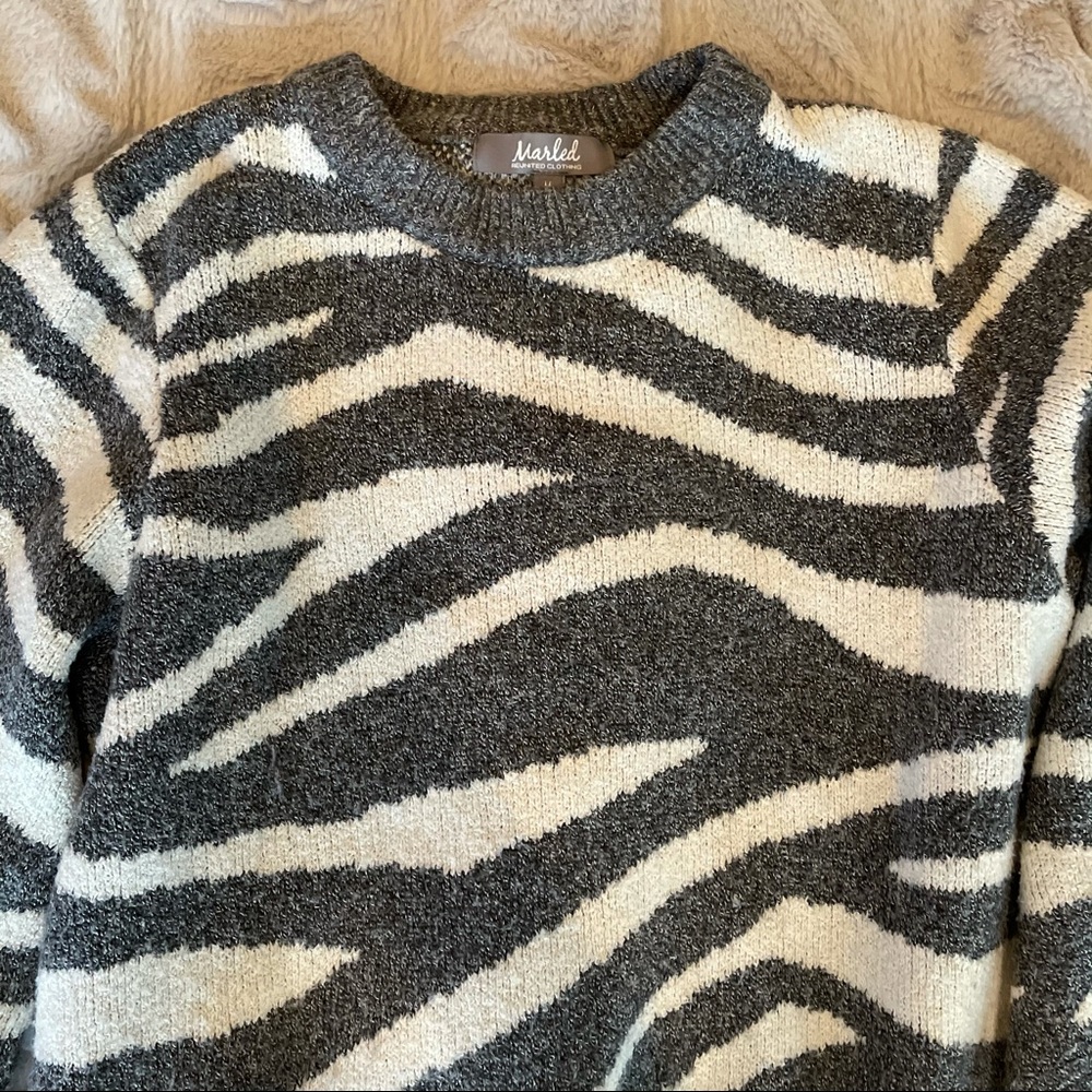 Marled zebra sweater
